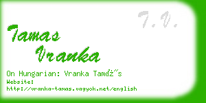 tamas vranka business card